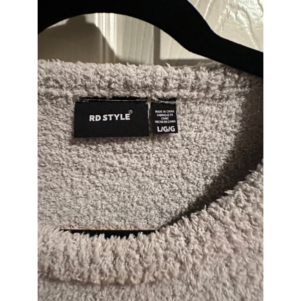 Women's RD Style Sweater L/G Gray & Pink - Picture 2 of 2